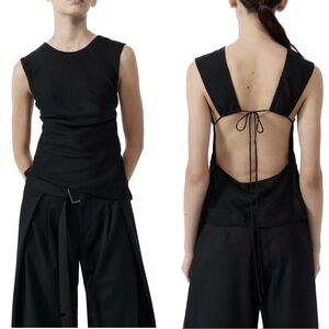 St. Agni Black Sleeveless Blouse